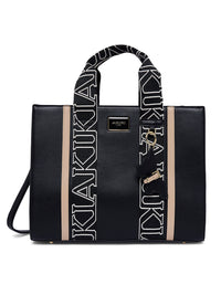 AKIKI London Wembley Large Satchel Bag Black detail