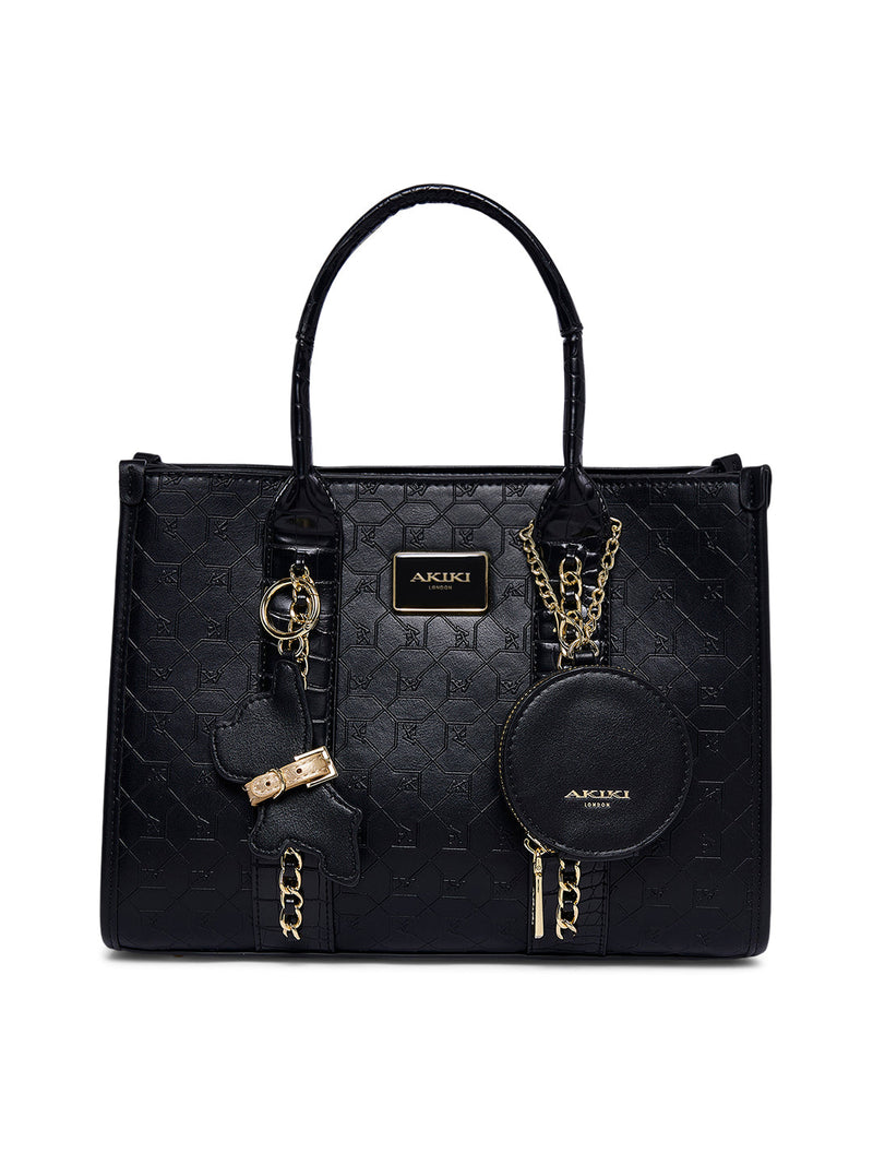 AKIKI London Hounslow Medium Box Handbag - Black
