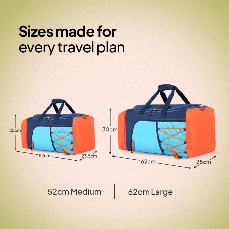 American Tourister Zino 32L Small duffle Orange — main compartment access