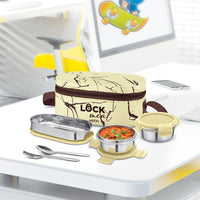 Milton Lock Meal Insulated Tiffin — back view