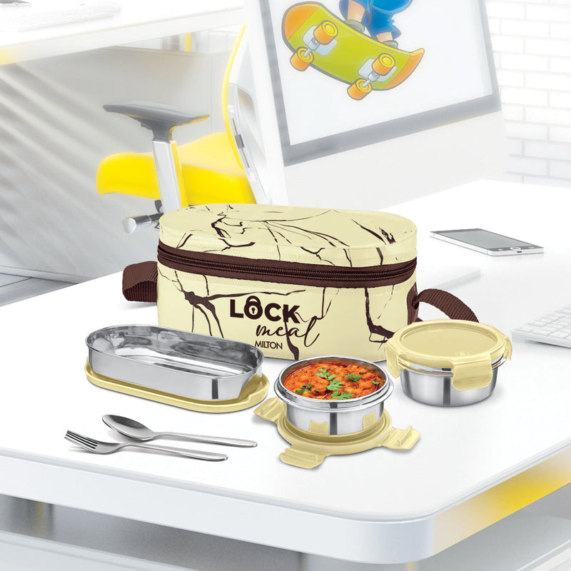 Milton Lock Meal Insulated Tiffin — back view