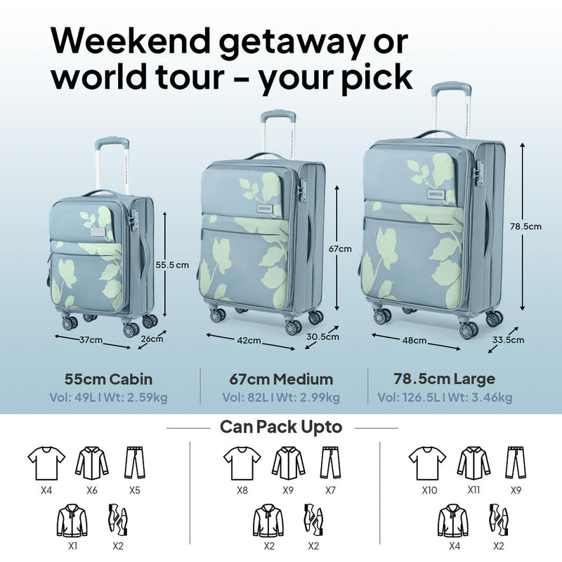 American Tourister Bloom 55cm Cabin Trolley Bag — Grey