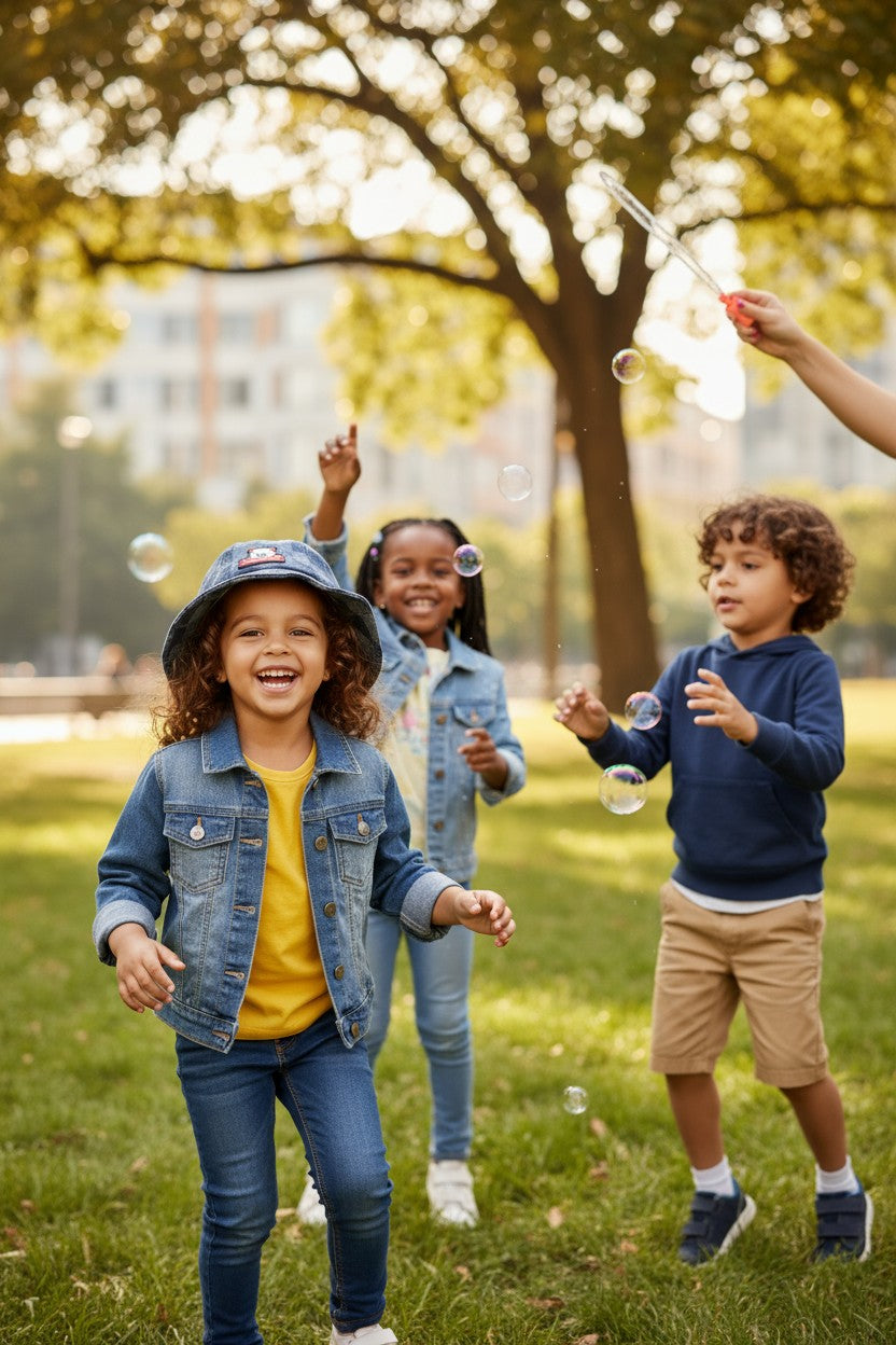 Kids’ Denim Bucket Hat – Casual Outdoor Style