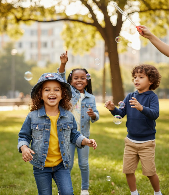 Kids’ Denim Bucket Hat – Casual Outdoor Style