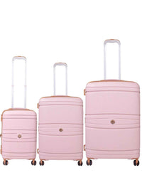 IT Luggage Quintessential Striped Hard Trolley — Pink (Set of 3)
