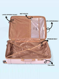 IT Luggage Quintessential Striped Hard Trolley — Pink (Set of 3)