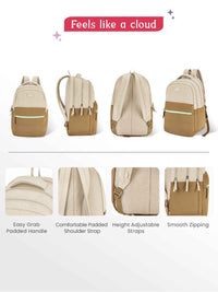 Genie Marshmellow 36L Laptop Backpack With Raincover - Brown
