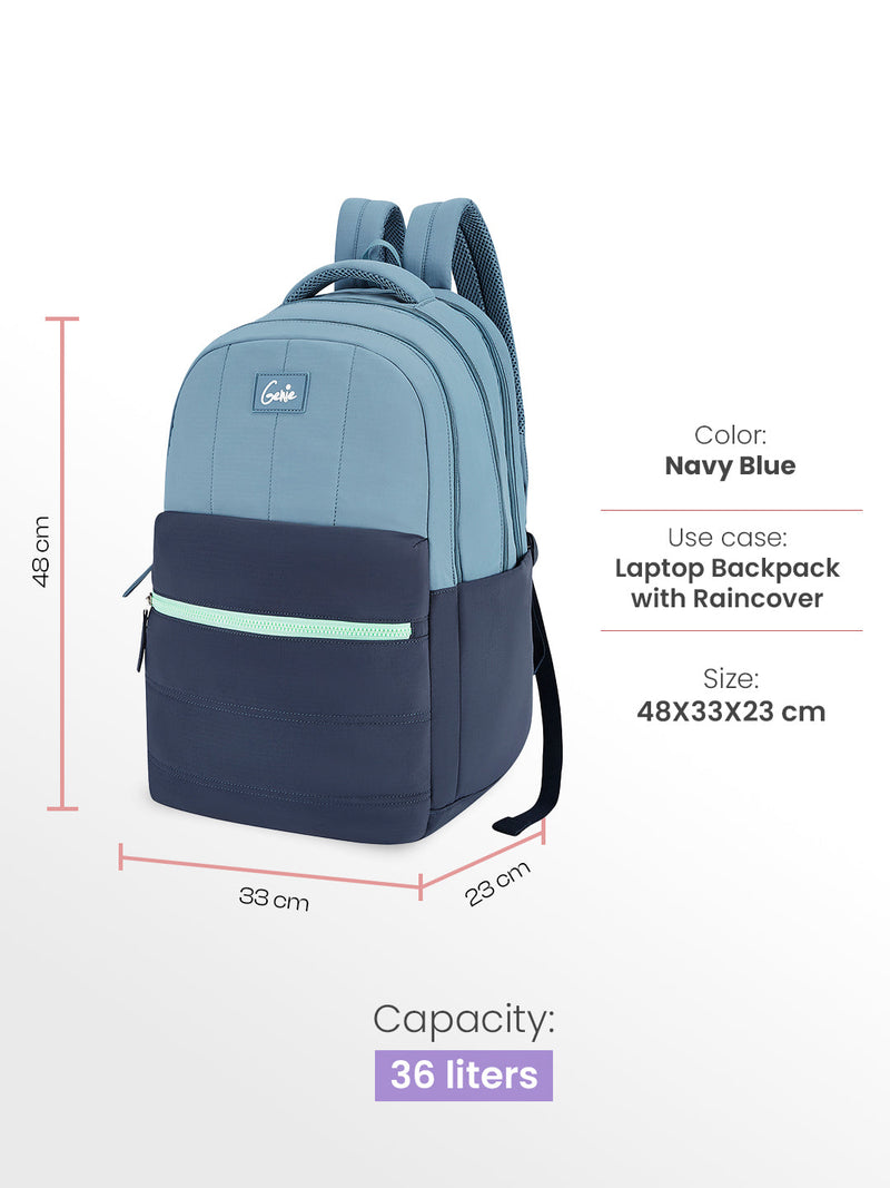 Genie Marshmellow 36L Laptop Backpack Navy Blue — view 6