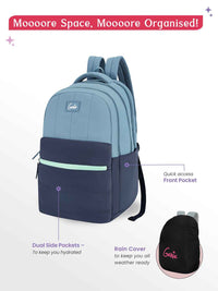 Genie Marshmellow 36L Laptop Backpack With Raincover - Navy Blue