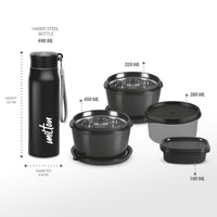Milton Max Meal Lunchbox Black — side view