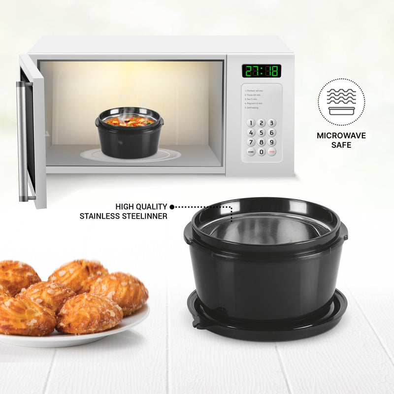 Milton Max Meal Lunchbox Black — back view
