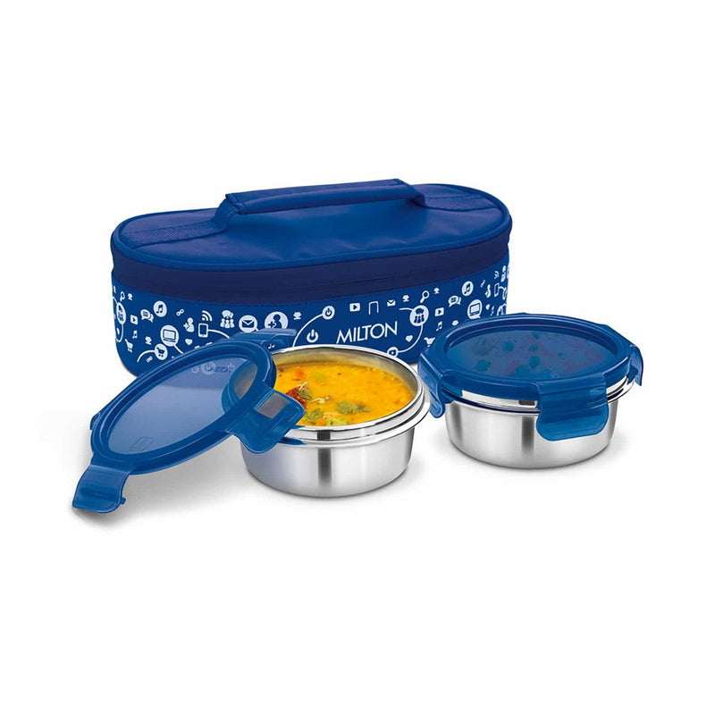 Milton Lifestyle Lunch Stainless Steel Tiffin Box — side view