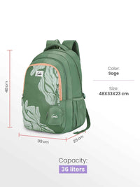 Genie Mira 36L School Backpack - Sage Green