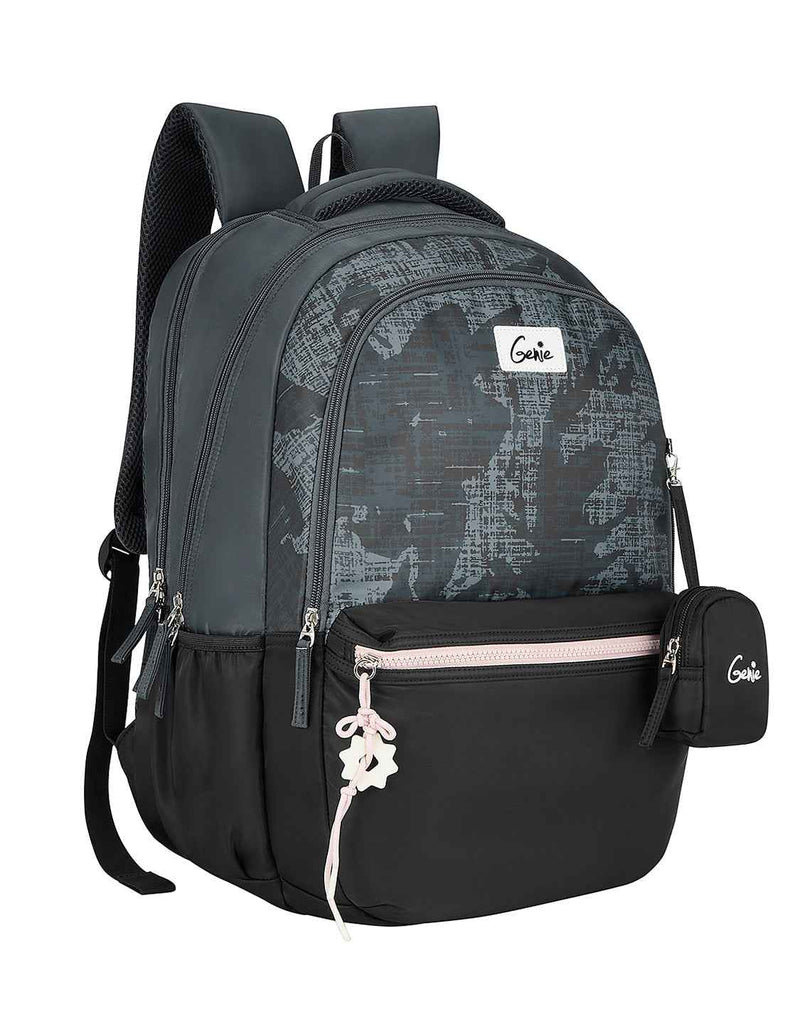 Genie Nora 40L Laptop Backpack With Raincover - Black