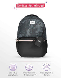 Genie Nora 40L Laptop Backpack With Raincover - Black