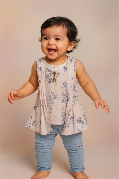 PEACH LEAF GIRLS TOP