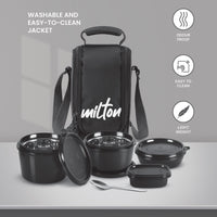 Milton Pro Munch Lunch Box Black — side view