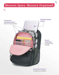Genie Quilsy 40L Laptop Backpack With Raincover - Dark Grey