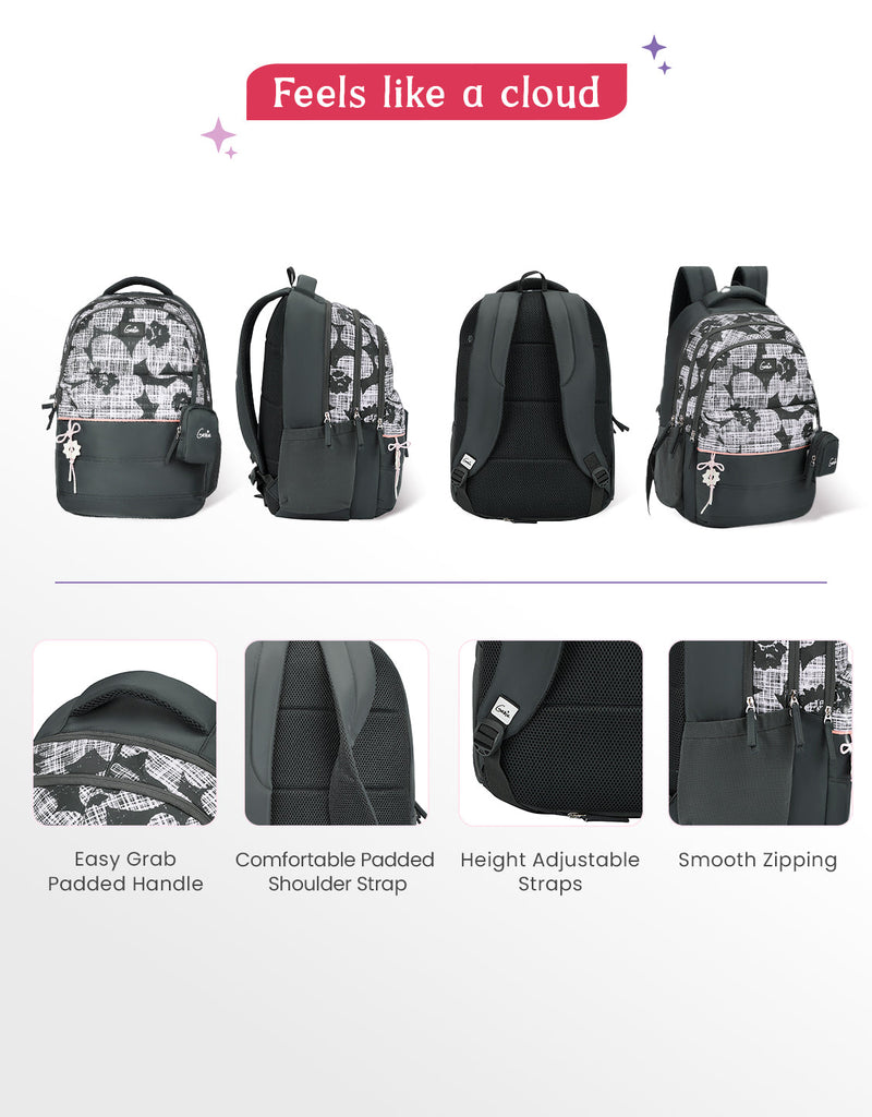 Genie Quilsy 40L Laptop Backpack Dark Grey