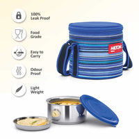 Milton Ribbon 2-Piece Stainless Steel Lunch Box — back view