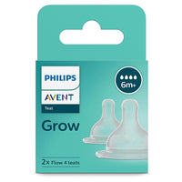 Philips Avent Grow Baby Bottle Teat 6m+ SCY098/01