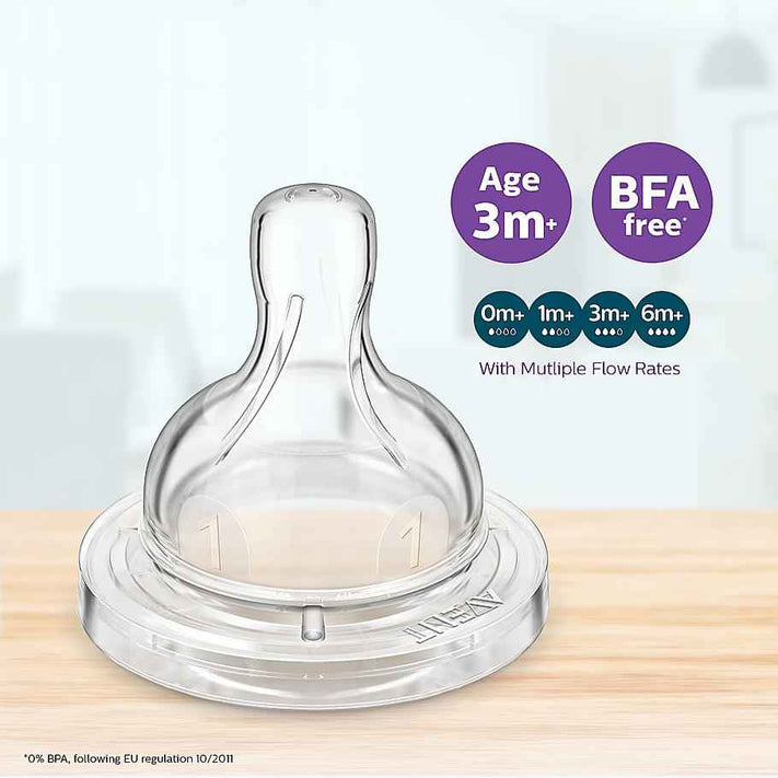 Philips Avent Anti-Colic Bottle Teat 3m+ - SCY763/02