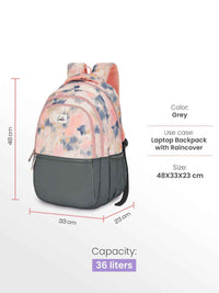 Genie Serena 36L Laptop Backpack With Raincover - Grey