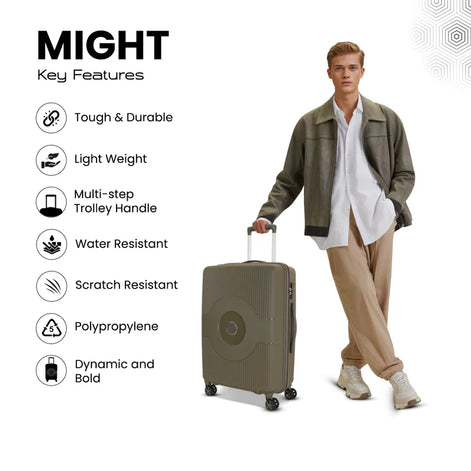 Kamiliant Might Military Olive Trolley Bag