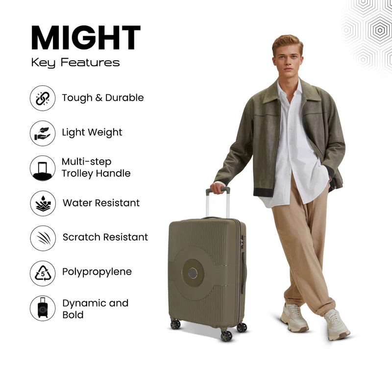 Kamiliant Might Military Olive Trolley Bag