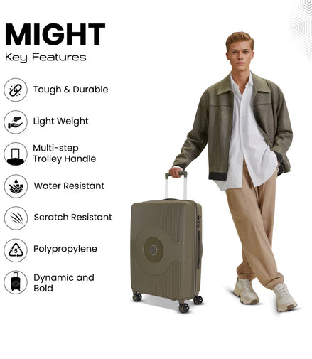 Kamiliant Might Military Olive Trolley Bag