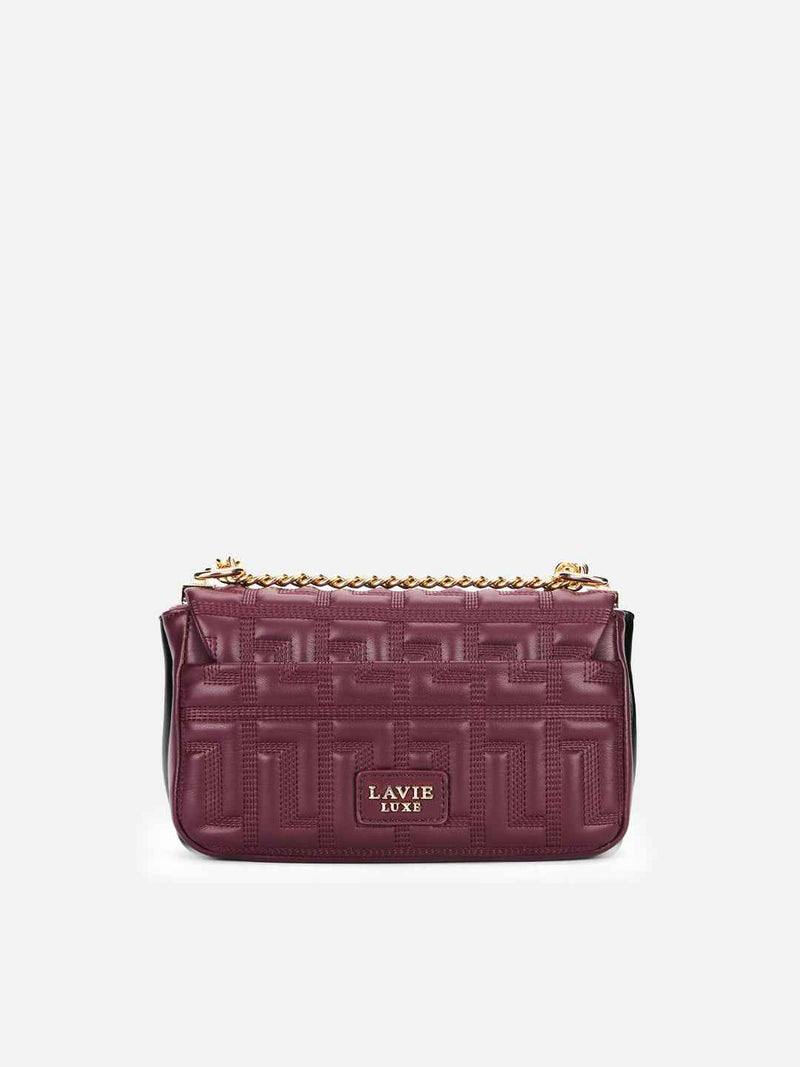 Lavie Luxe Juli25 Small Flap Sling Bag in Wine
