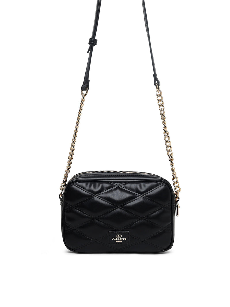 AKIKI London Stamford 2 Compartments Medium Sling Bag Black detail
