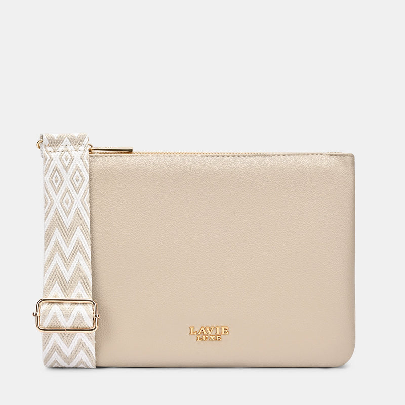 Lavie Luxe Milan 5 Compartment Large Sling Bag in Beige