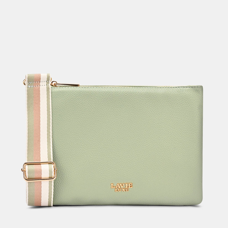 Lavie Luxe Milan 5 Compartment Large Sling Bag in Sage Green