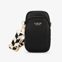 Lavie Luxe Mobile Vertical Mobile Sling Bag in Black