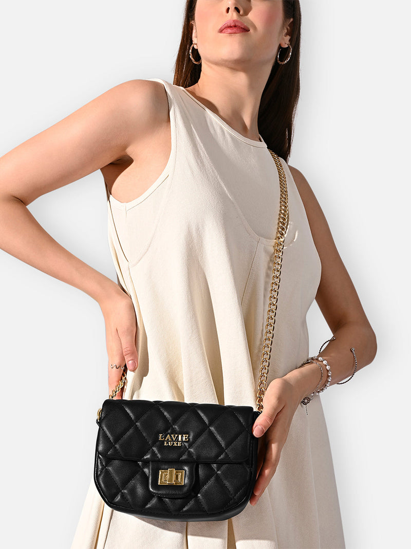 Lavie Luxe Chan25 Sling Bag in Black