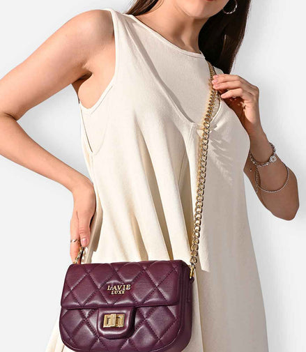 Lavie Luxe Chan25 Quilted Flap Small Sling Bag