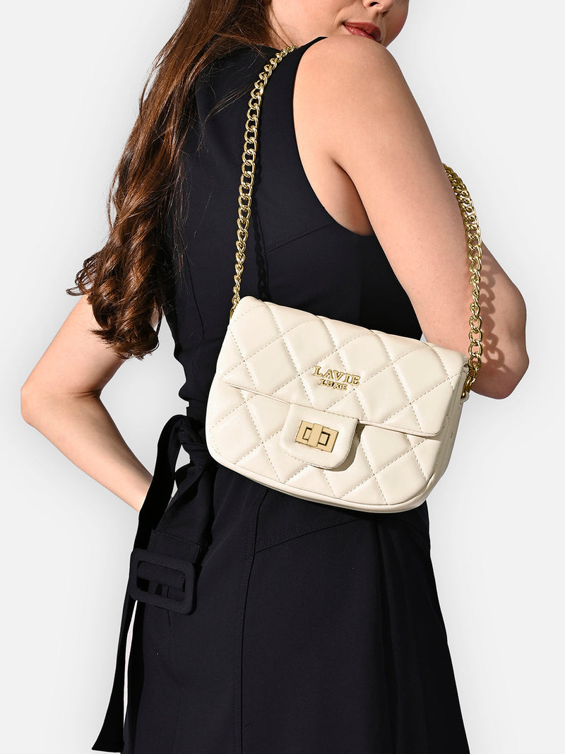 Lavie Luxe Chan25 Sling Bag in Ivory