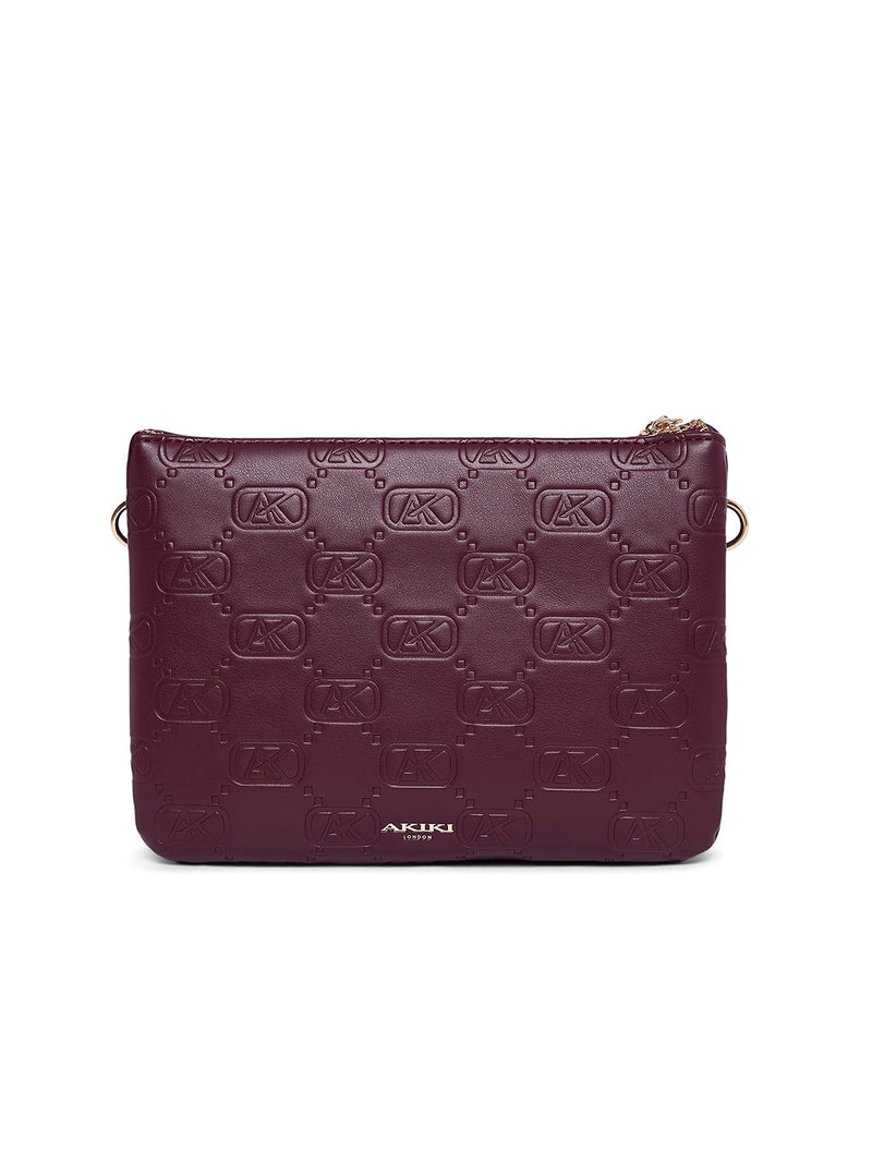 AKIKI London Purely 25 Medium Sling Bag Maroon detail