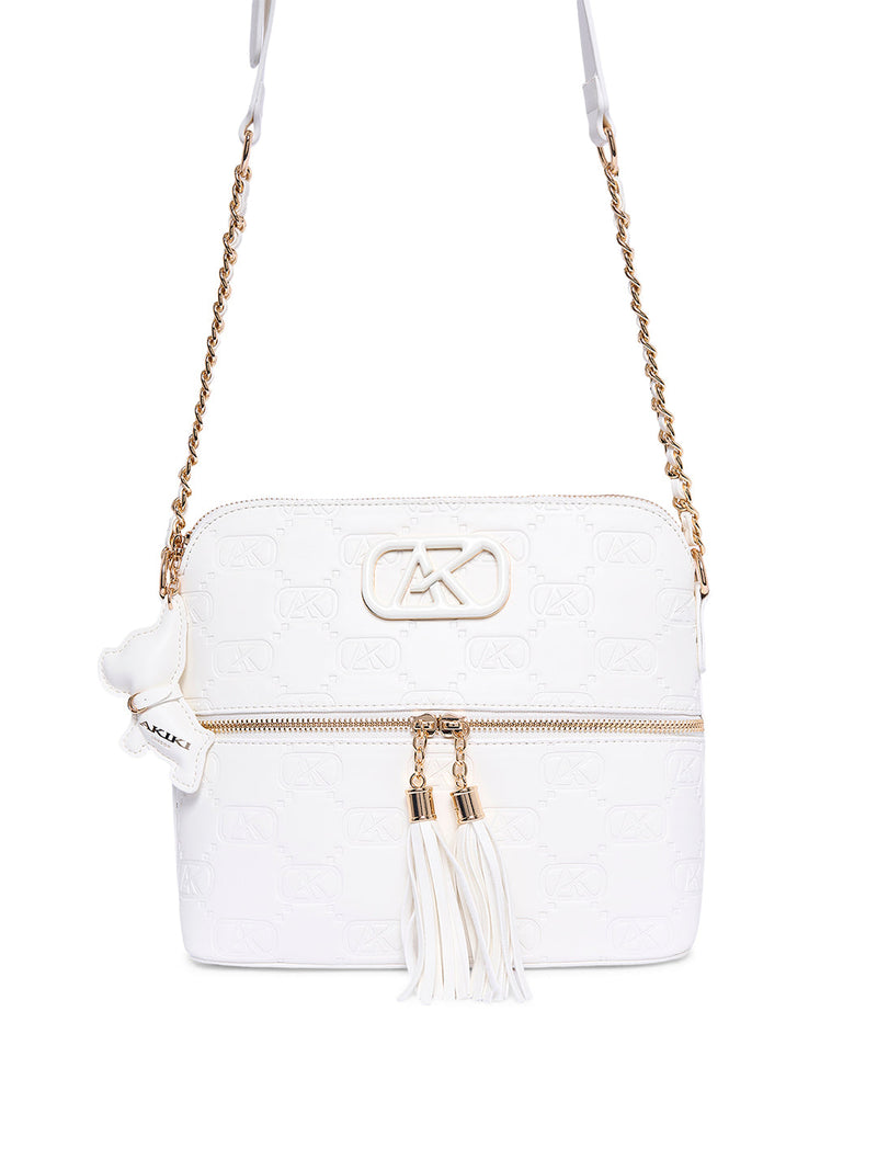 AKIKI London Hatton 24 Medium Sling Bag - White