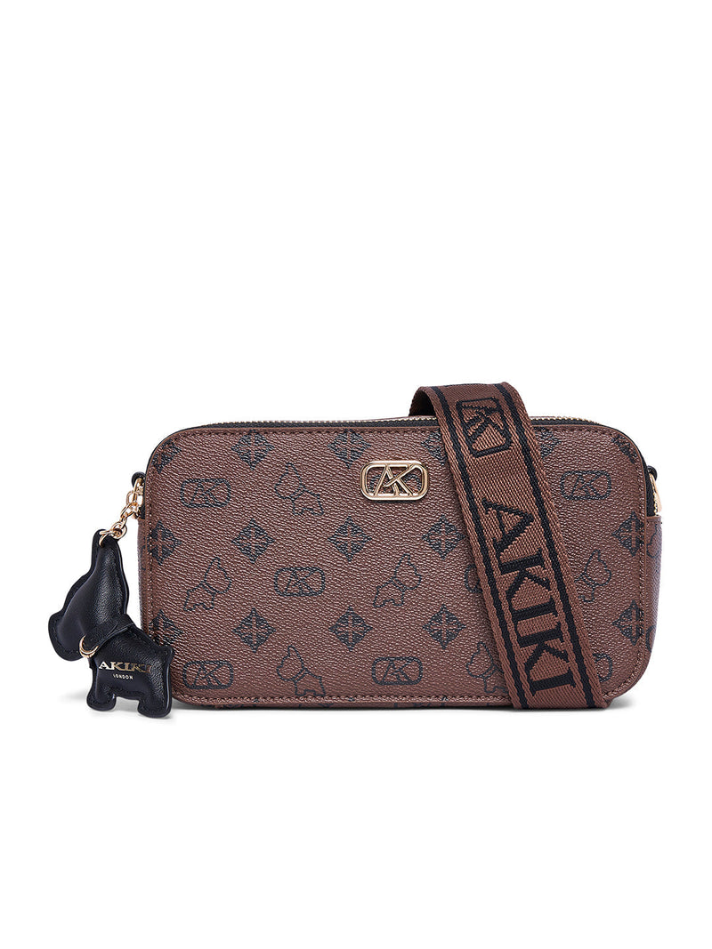 AKIKI London Kew 22 Box Small Sling Bag Brown detail