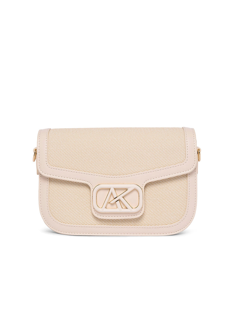 AKIKI London Kilburn 21 Flap Medium Sling Bag - Off White