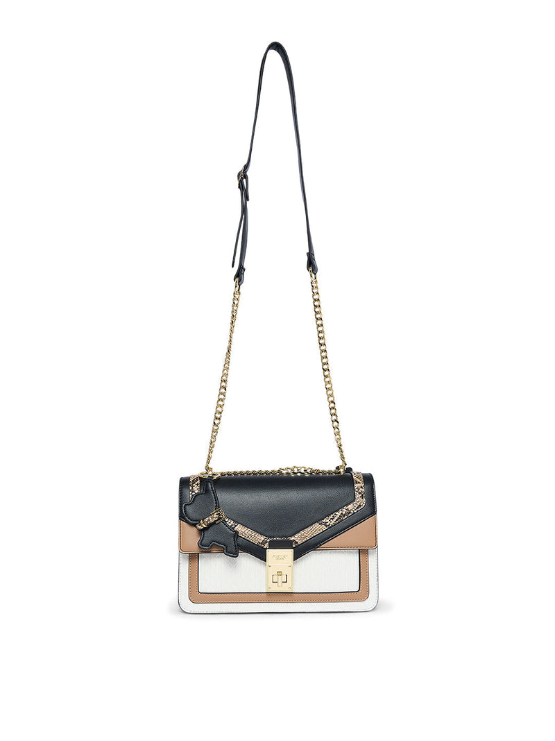 AKIKI London Weldon 26 Flap Small Sling Bag - Black