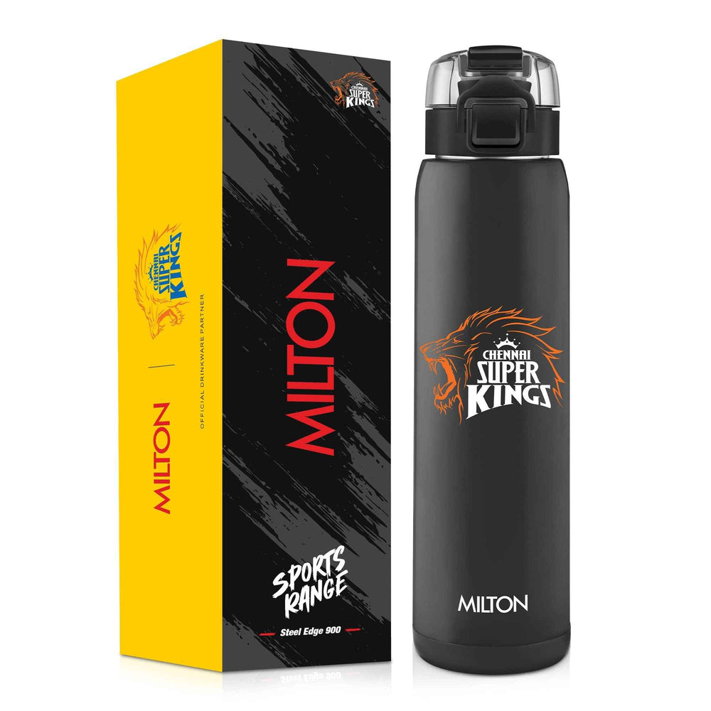 Milton Sports Steel Edge UV Printing Thermoware Bottle With Twin Lid - Chennai Super Kings (CSK) - Milton