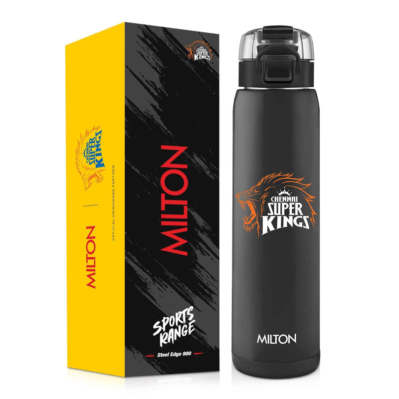 Milton Sports Steel Edge UV Printing Thermoware Bottle With Twin Lid - Chennai Super Kings (CSK) - Milton