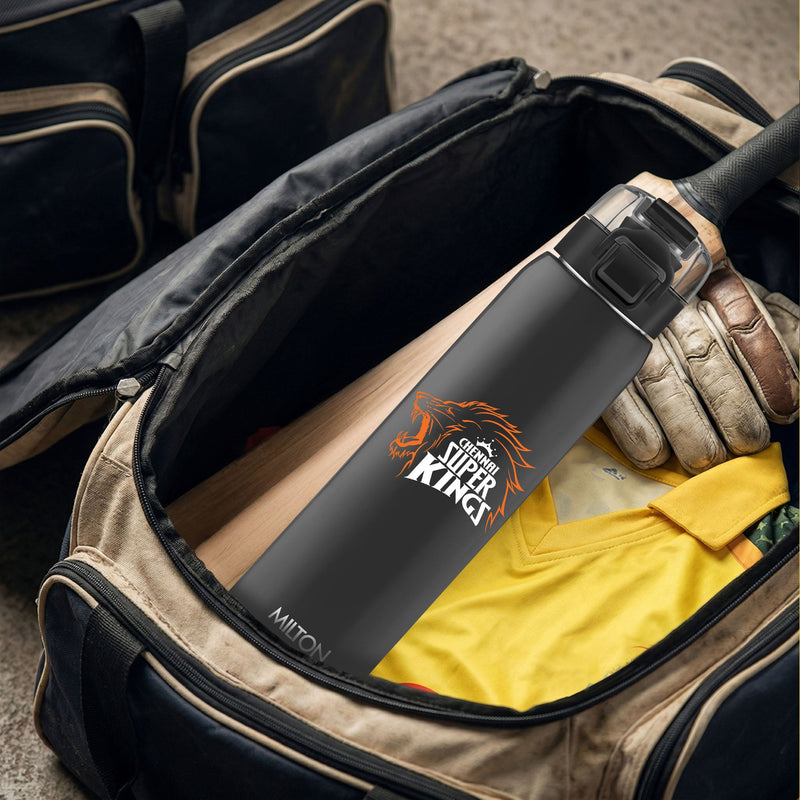 Milton Sports Steel Edge UV Printing Thermoware Bottle With Twin Lid - Chennai Super Kings (CSK) - Milton