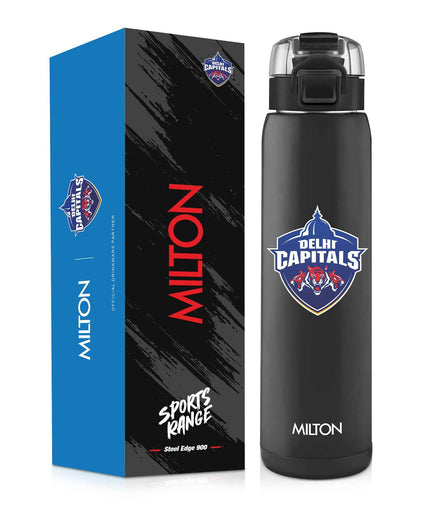 Milton Sports Steel Edge UV Printing Thermoware Bottle With Twin Lid - Delhi Capitals (DC) - Milton