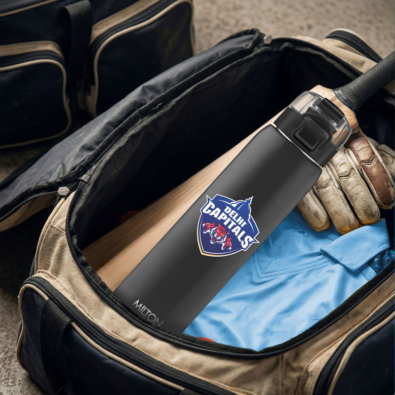 Milton Sports Steel Edge UV Printing Thermoware Bottle With Twin Lid - Delhi Capitals (DC) - Milton