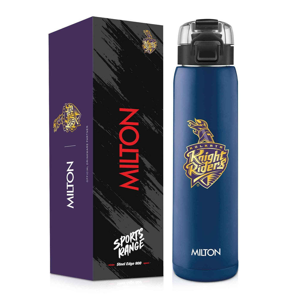 Milton Sports Steel Edge UV Printing Thermoware Bottle With Twin Lid - Kolkata Knight Riders (KKR) - Milton
