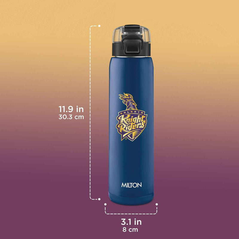 Milton Sports Steel Edge UV Printing Thermoware Bottle With Twin Lid - Kolkata Knight Riders (KKR) - Milton